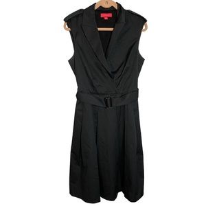 Lavia 18 Black Poplin Belted Shirt Dress Size 46 US Size 10